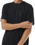 The Rip Curl Mens Search Embroidery T-Shirt in Black