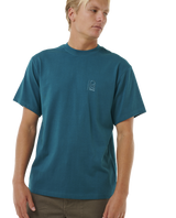 The Rip Curl Mens Search Embroidery T-Shirt in Trekking Green