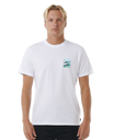 The Rip Curl Mens Surf Revival Lined Up T-Shirt in White