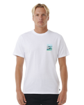 The Rip Curl Mens Surf Revival Lined Up T-Shirt in White