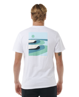 The Rip Curl Mens Surf Revival Lined Up T-Shirt in White