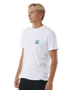 The Rip Curl Mens Surf Revival Lined Up T-Shirt in White