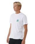 The Rip Curl Mens Surf Revival Lined Up T-Shirt in White