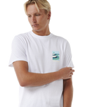 The Rip Curl Mens Surf Revival Lined Up T-Shirt in White