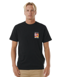 The Rip Curl Mens Surf Revival Lined Up T-Shirt in Black