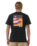 The Rip Curl Mens Surf Revival Lined Up T-Shirt in Black