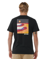 The Rip Curl Mens Surf Revival Lined Up T-Shirt in Black