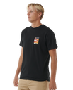 The Rip Curl Mens Surf Revival Lined Up T-Shirt in Black