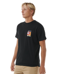 The Rip Curl Mens Surf Revival Lined Up T-Shirt in Black