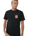 The Rip Curl Mens Surf Revival Lined Up T-Shirt in Black