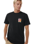 The Rip Curl Mens Surf Revival Lined Up T-Shirt in Black