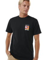 The Rip Curl Mens Surf Revival Lined Up T-Shirt in Black