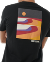 The Rip Curl Mens Surf Revival Lined Up T-Shirt in Black