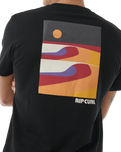 The Rip Curl Mens Surf Revival Lined Up T-Shirt in Black