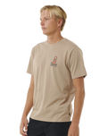 The Rip Curl Mens VaporCool Search Stack T-Shirt in Sand Dune