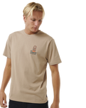 The Rip Curl Mens VaporCool Search Stack T-Shirt in Sand Dune