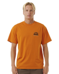 The Rip Curl Mens VaporCool Search Trek T-Shirt in Orange Amber