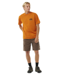 The Rip Curl Mens VaporCool Search Trek T-Shirt in Orange Amber