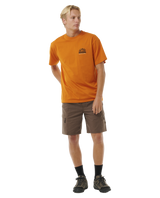 The Rip Curl Mens VaporCool Search Trek T-Shirt in Orange Amber