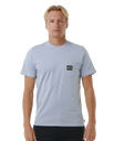 The Rip Curl Mens Horizon Badge T-Shirt in Spray Blue