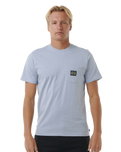 The Rip Curl Mens Horizon Badge T-Shirt in Spray Blue