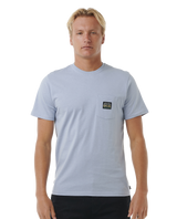 The Rip Curl Mens Horizon Badge T-Shirt in Spray Blue