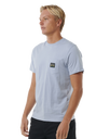 The Rip Curl Mens Horizon Badge T-Shirt in Spray Blue