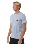 The Rip Curl Mens Horizon Badge T-Shirt in Spray Blue