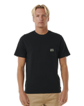 The Rip Curl Mens Horizon Badge T-Shirt in Black