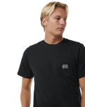 The Rip Curl Mens Horizon Badge T-Shirt in Black