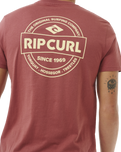 The Rip Curl Mens Staple T-Shirt in Apple Butter