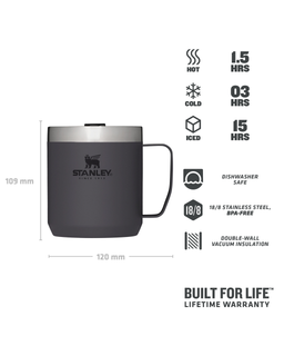 The Stanley Classic Legendary Camp 12oz Mug in Charcoal