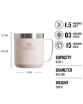 The Stanley Classic Legendary Camp 12oz Mug in Rose Quartz