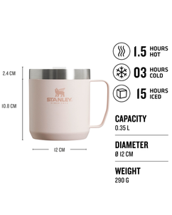 The Stanley Classic Legendary Camp 12oz Mug in Rose Quartz