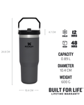 The Stanley Classic Iceflow Flip Straw Tumbler in Charcoal