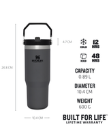 The Stanley Classic Iceflow Flip Straw Tumbler in Charcoal