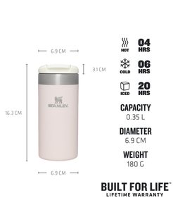 The Stanley Aerolight Transit 12oz Mug in Rose Quartz Metallic