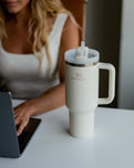 The Stanley Quencher H2.0 Flowstate Tumbler in Cream Tonal