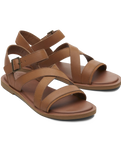 The Toms Womens Sloane Leather Strappy Sandals in Tan