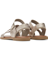 The Toms Womens Sloane Leather Strappy Sandals in Light Gold