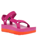 The Teva Womens Flatfrom Universal Sandals in Rose Violet & Orangeade