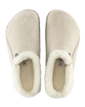 Zermatt Premium Suede Leather Slipper in Antique White