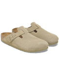 The Birkenstock Mens Boston Suede Leather Sandals in Faded Khaki