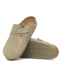 The Birkenstock Mens Boston Suede Leather Sandals in Faded Khaki