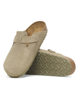 The Birkenstock Mens Boston Suede Leather Sandals in Faded Khaki