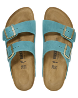 The Birkenstock Womens Arizona Oiled Leather Sandals in Biscay Bay