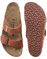 The Birkenstock Womens Arizona Nubuck Leather Sandals in Burnt Orange
