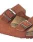 The Birkenstock Womens Arizona Nubuck Leather Sandals in Burnt Orange