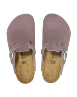 Boston Suede Leather Sandals in Faded Purple