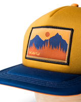 The Kavu Mens Foam Dome Trucker Cap in Sunset Skies